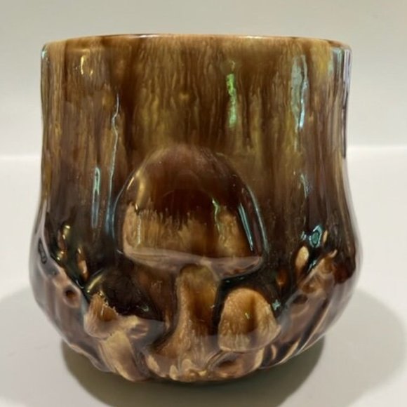 Vintage Mushroom Drip Glaze Ceramic small cookie jar kitchen decor **read** - Picture 2 of 6